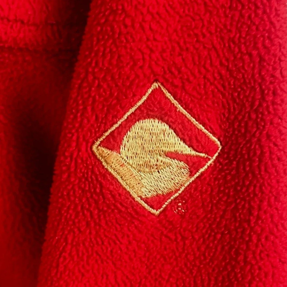 Dri Duck Red Gray Men's Large Outdoor Gorpcore Fleece Full Zip Jacket